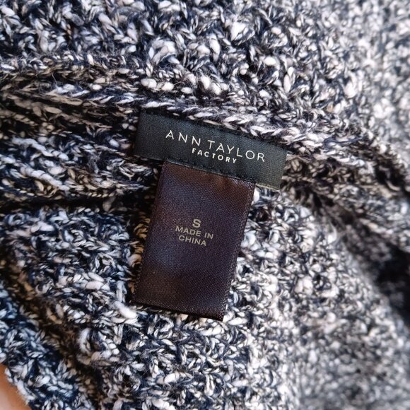 Women's Cardigan Sweater Ann Taylor Small Open Cotton Blend Heather Blue Womens - Picture 2 of 5